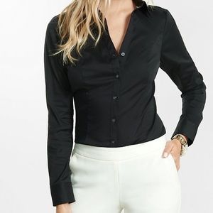 Express Black Slim Fit Essential Work Shirt | Size Medium